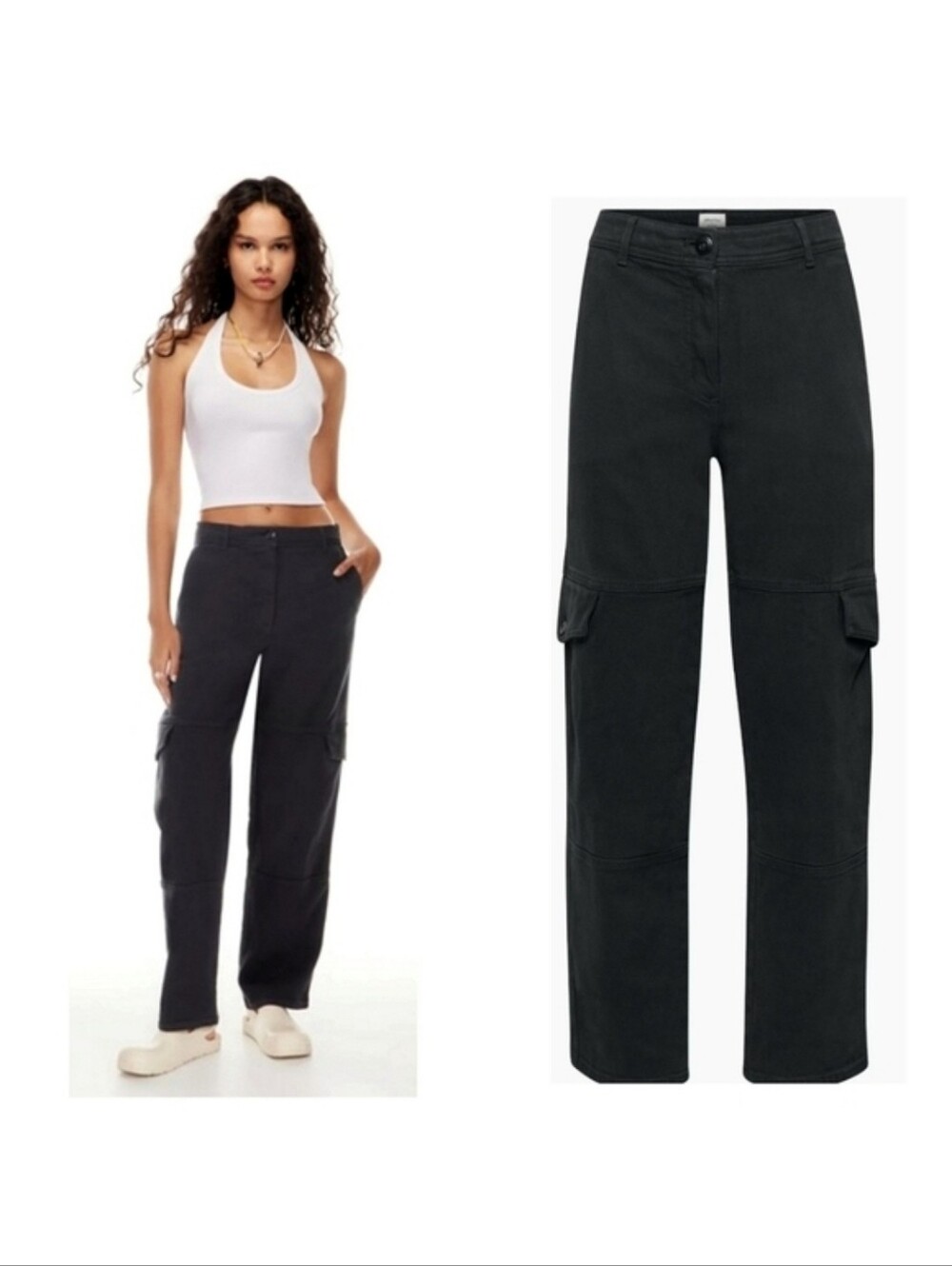 Wilfred Free x ARITZIA Maeve Cargo Pant in Black Preppy Coastal Sz 2 Skater